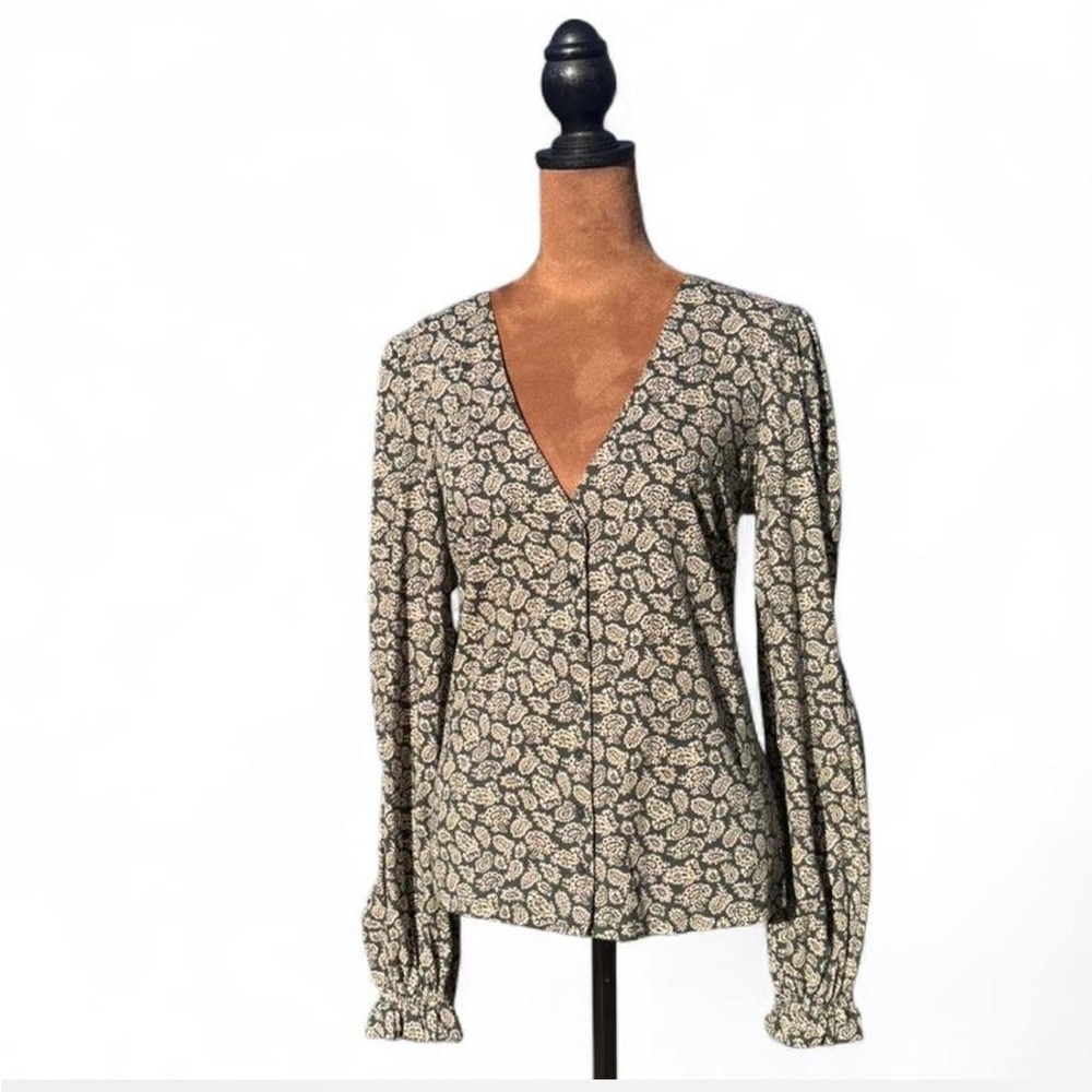 Boho Cottagecore Boden Paisley Peasant Blouse